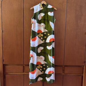 Vintage Hawaiian maxi dress. Sleeveless back zip 100% cotton